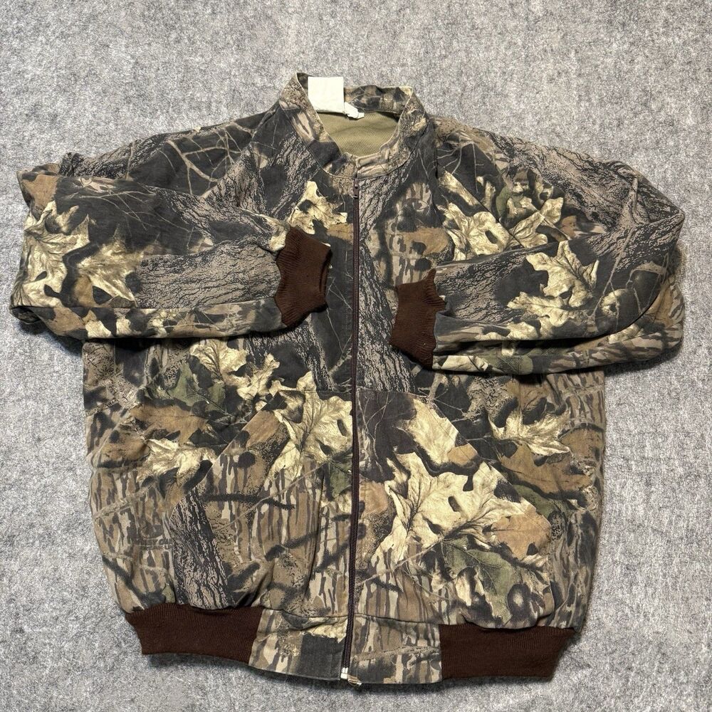 VTG 90s Scentlok Camo Hunting Bomber Jacket XL Made USA Mossy Oak Odor Block